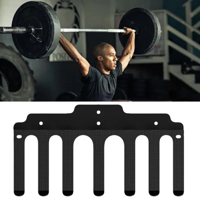 

7 Hooks Barbell Rack Wall Mount Vertical Home Gym Bar Holder Gym Bar Holder Wall-Mounted Space-Saving Powder Coated Holder