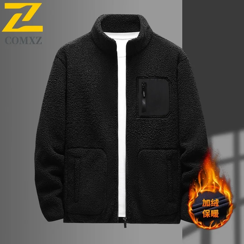 سترة رجالية متعددة الاستخدامات من COMXZ، ياقة واقفة ممتازة، معطف مريح كاجوال للأعمال، تصميم بلون سادة، ملابس خريفية متينة للسفر #3