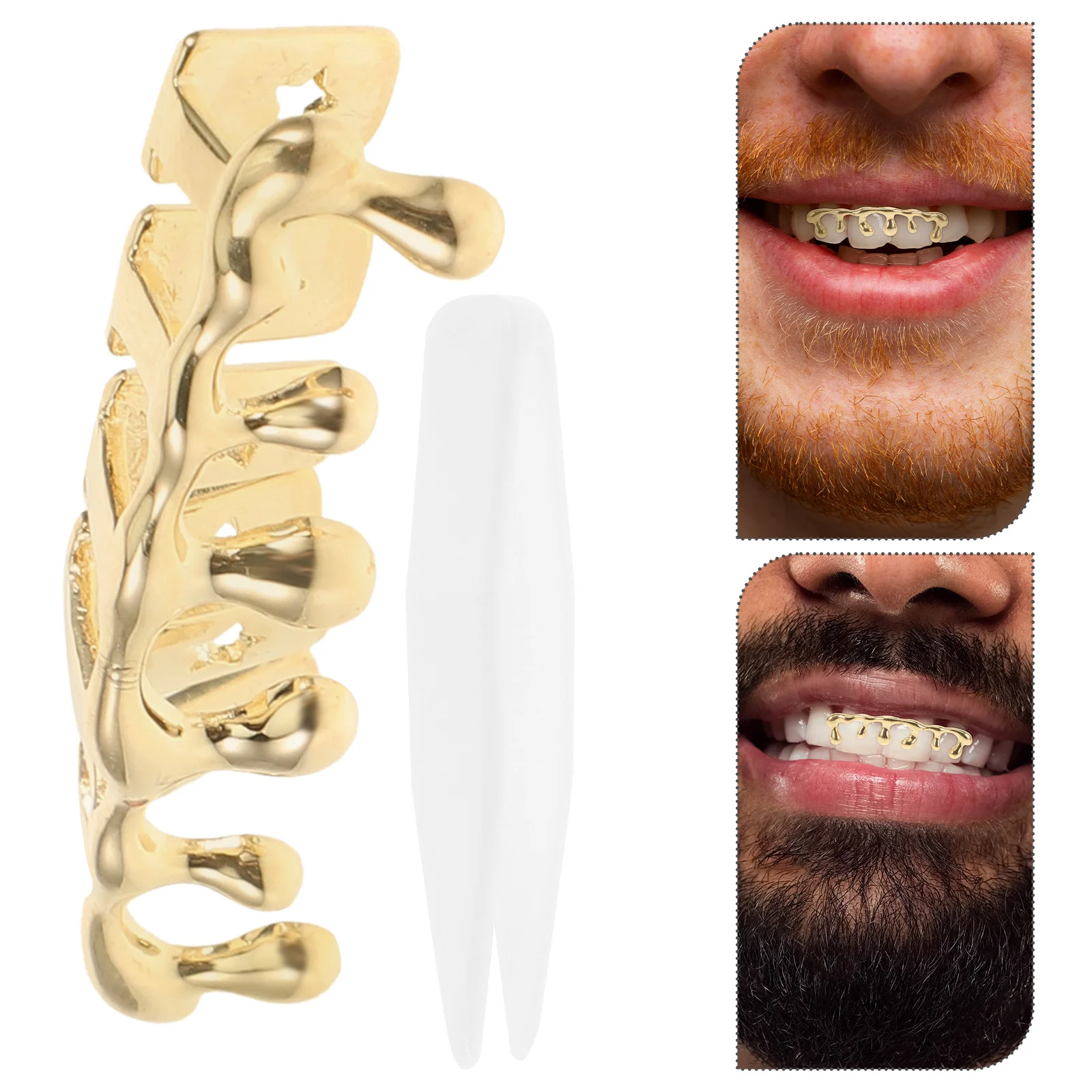 Hip-hop Six-tooth Gold-plated Water Drop Braces European and American Teeth Drip Accessories