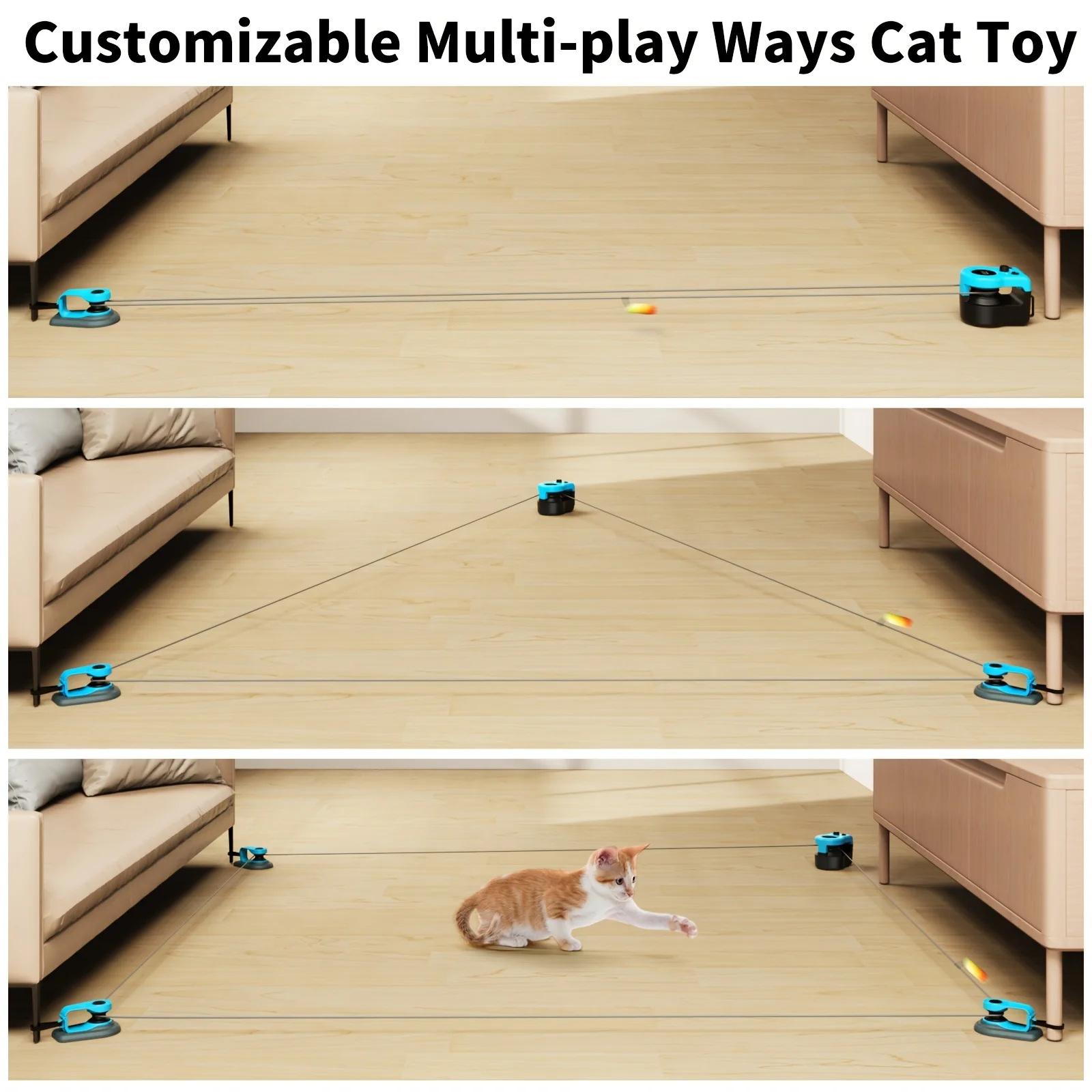 Upgraded Interactive Cat Toy – Feather Mouse Lure with Auto Movement for Indoor Play, Hunting Simulation, Mental Stimulation & G view 6