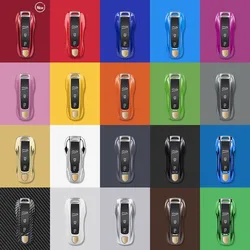 For Porsche Panamera Macan 718 Taycan 911 Cayman Boxster 971 Solid Color ABS Remote Smart Car Key Case Cover Car Accessories