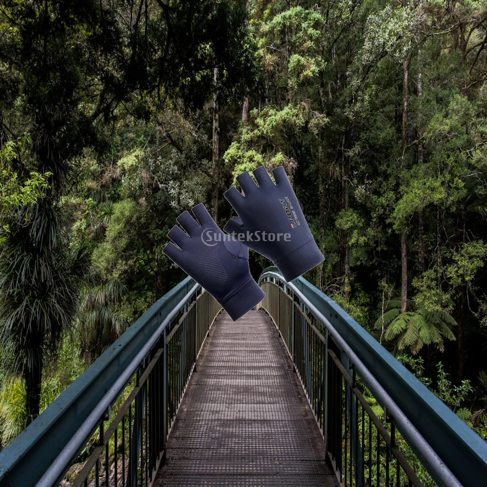 

Cool Ice Silk Summer Gloves Anti-slip Mesh Fingerless Gloves for Men Women Cycling Fishing Climbing
