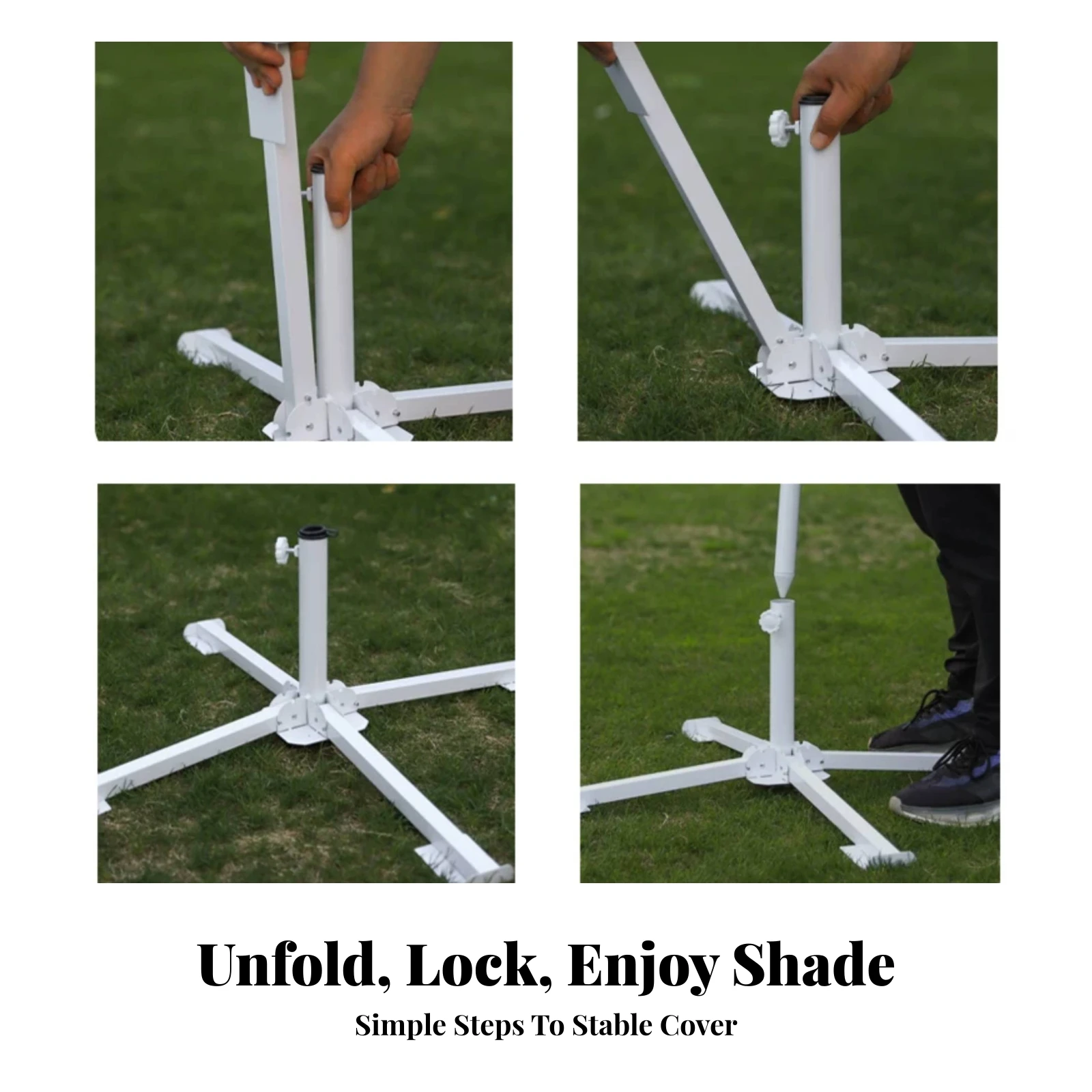 Hardware Space-Saving Collapsible Umbrella Stand Foldable Umbrella Base Sturdy for Beachgoers, Camping, Backyard