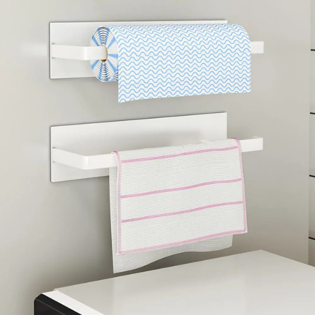 Magnetic Paper Towel Holder Magnetic Storage Rack for Fridge Side Door Towel Holder Film Organizer Microwave Oven Paper Roll