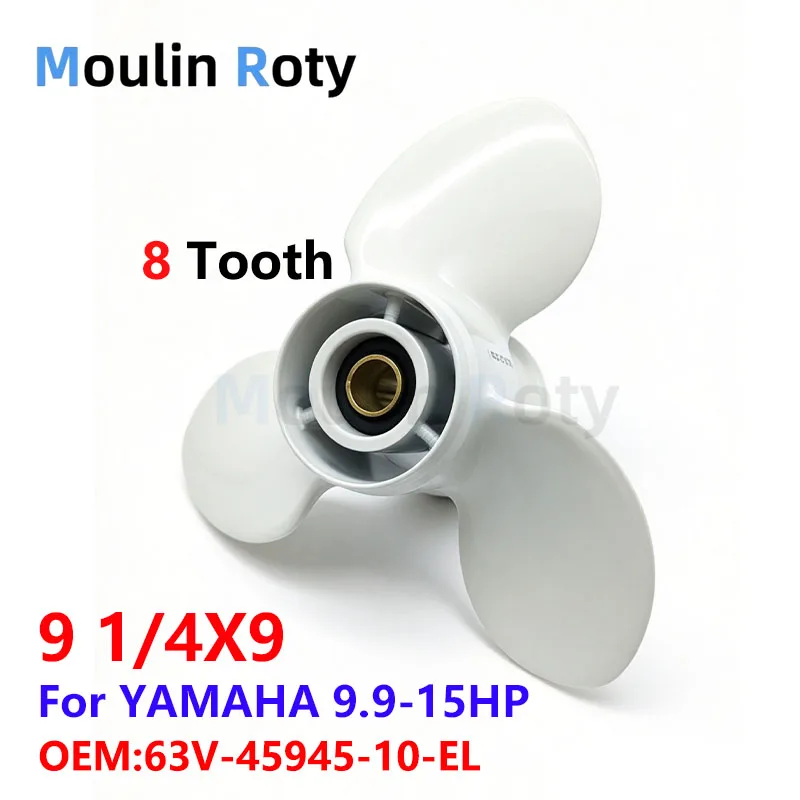 De propeller 9 1/4X9-J1 is geschikt voor Yamaha 63V-45945-10-El 63V-45945-10-00. De propeller is geschikt voor Yamaha 2-takt 9,9 pk en 15 pk motoren.