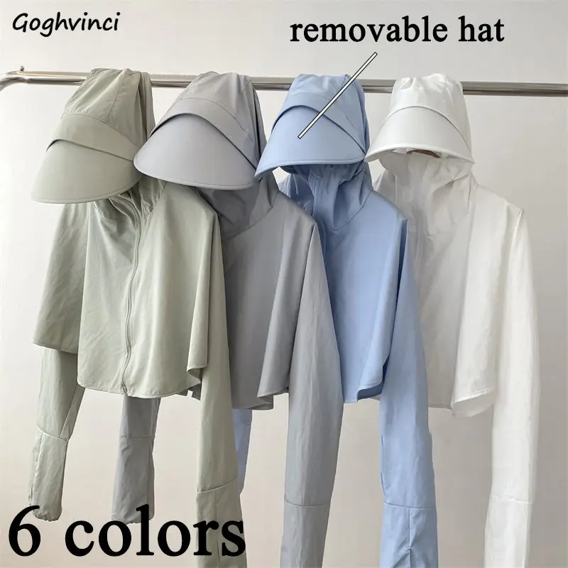 

With Hat Jackets Women Sunscreen Loose Summer Thin Pure Chic New Sporty Leisure Breathable Designed Ins Popular Street Outerwear