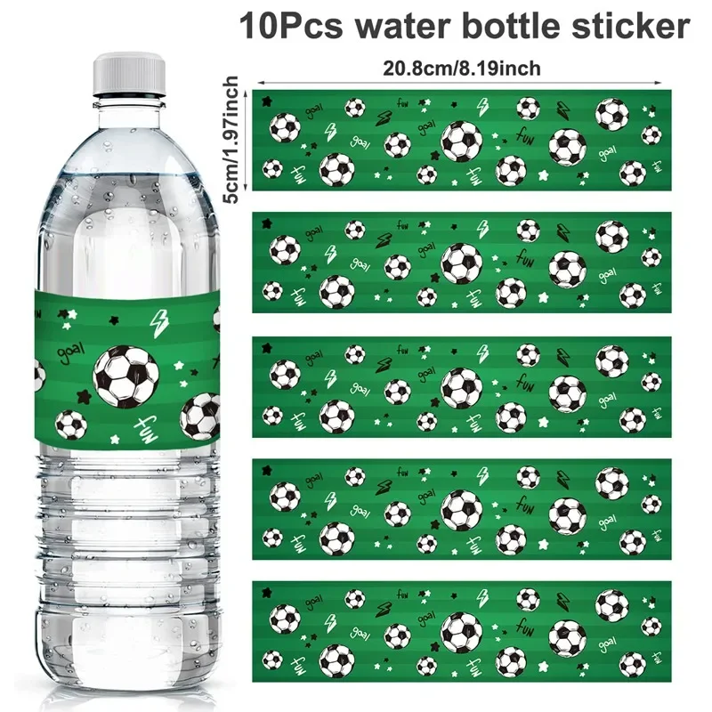 10 stücke fußball aufkleber fußball thema flasche etiketten aufkleber für jungen geburtstag babyshower party dekor liefert sport dekor – Detail 3