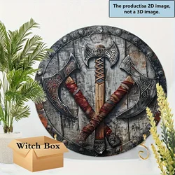 8 Viking Battleaxe Aluminum 3D Wall Art - Waterproof, HD Print, Rust-Resistant, Pre-Drilled for Easy Mounting