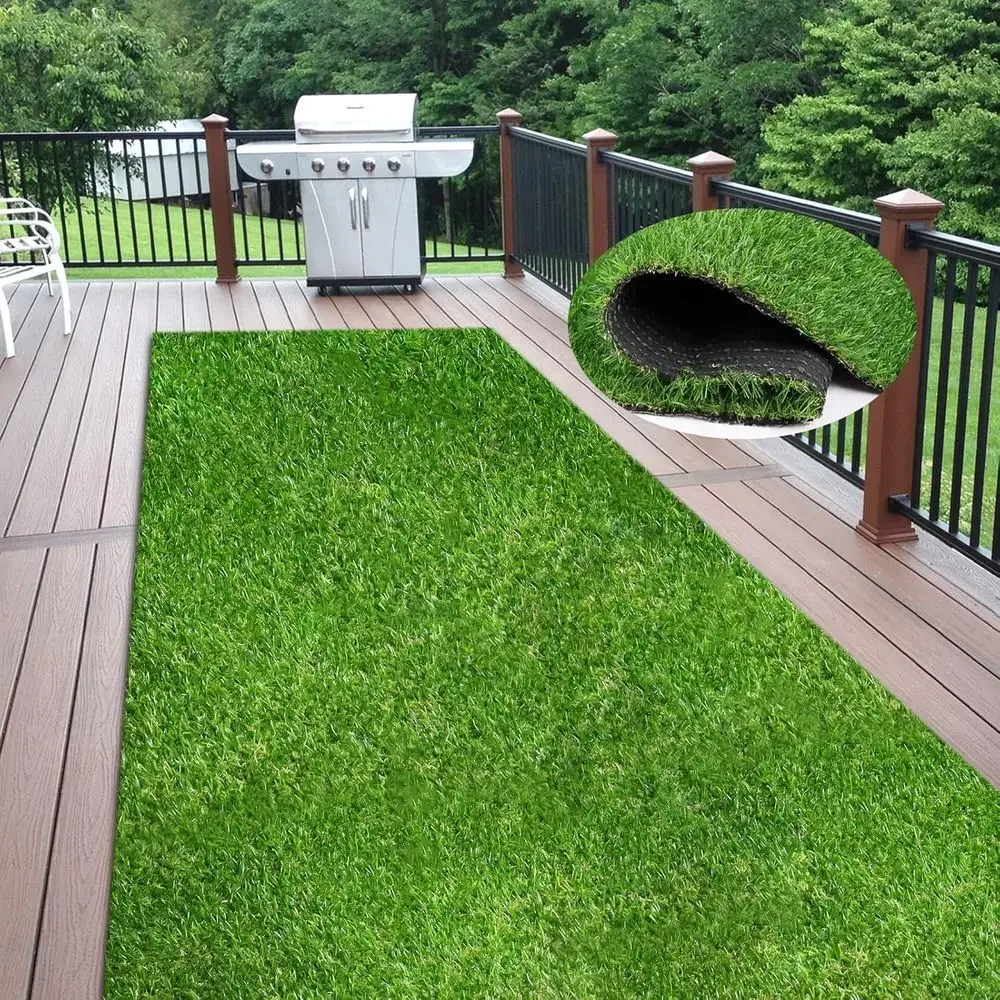 5ft x 10ft 0.8 Multi-Tone Artificial Grass Mat for Indoor/Outdoor, Pet-Friendly Lawn Cover, Customizable Sizes