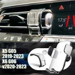 For BMW X5 G05 2019-2023 X6 G06 2020-2023 2021 Car Mobile Phone Holder Special Fixed Bracket Solar Magnetic Wireless Charging