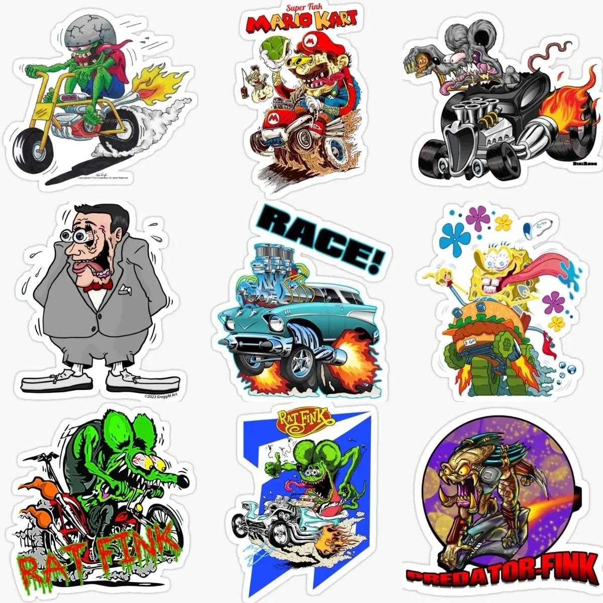 

Rat Fink Drive Terror Exaggeration Style Creative PVC Waterproof Stickers Accessories for Decorate Car Bicycle Wall Van Table