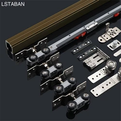 Bidirectional Damping Buffer Wheel Sliding Wood Door Hanging Rail Frameless Glass Sliding Door Track Pulley Two-way Buffer Wheel