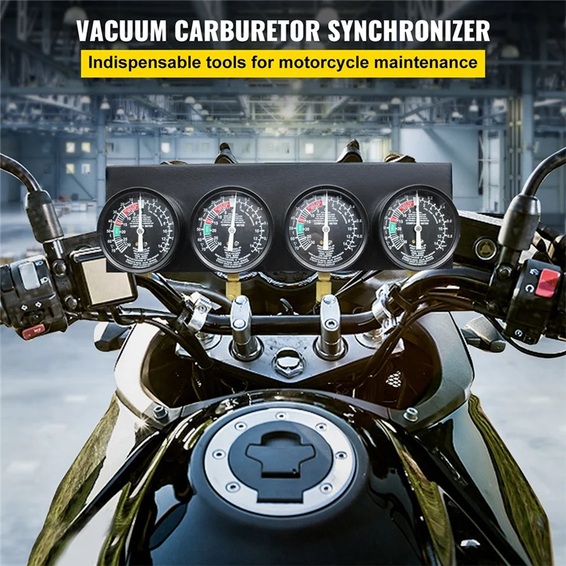 Four-Cylinder Vacuum Carburetor Synchronizer Sync 4 Gauge Motorcycle Balancer Vacuum Meter-ABHG