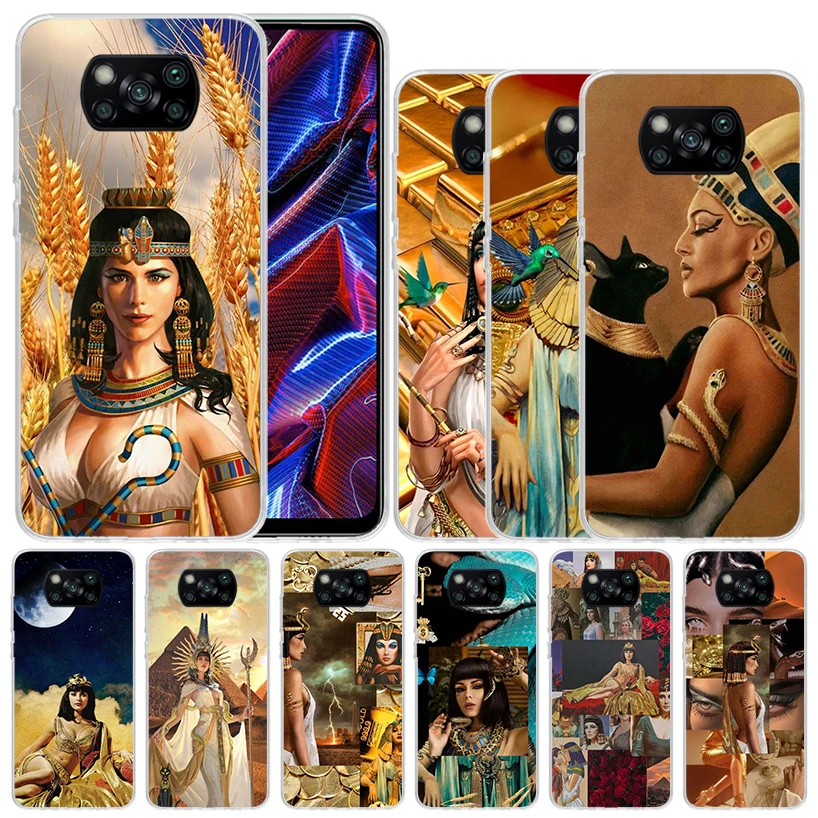 Pharaoh Ancient Egypt Cleopatra Soft Cover for Xiaomi Poco X5 Pro X4 Gt X3 Nfc M5S Print Phone Case M4 M3 M2 F3 F2 F1 Mi Note 10