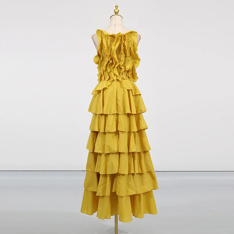 Mujer 2025 verano Casual fuera del hombro ahumado vestidos largos escalonados boda fiesta de noche Maxi vestido de cóctel vestido largo de noche