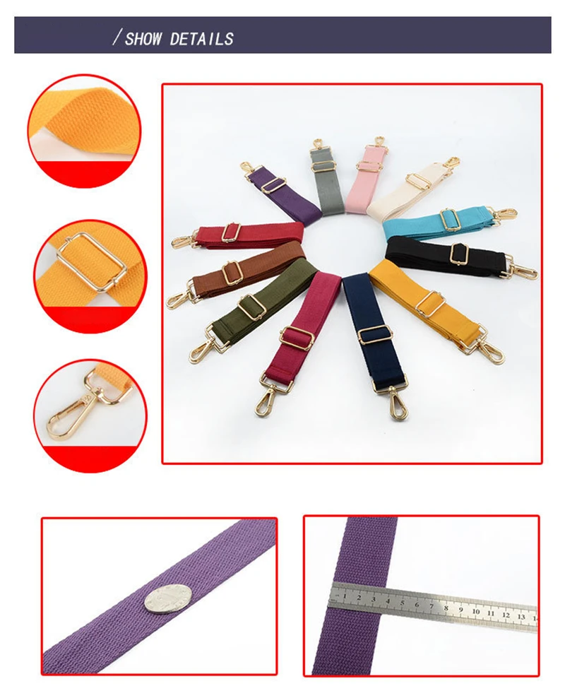 Solid Color Bag Strap for Women Shoulder Handbag Decorative Hand Messenger Belt Bag Accessories Handle Crossbody Wide Strap Part