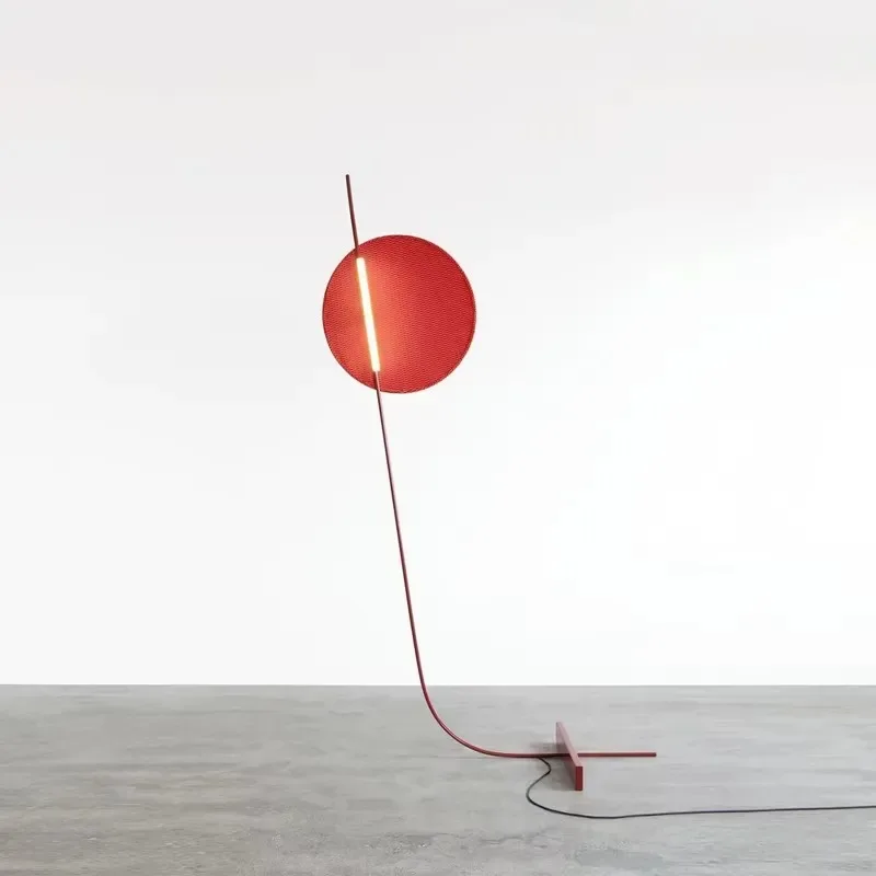Nordic Red LED Floor Lamp Modern Simple Creative Standing Light for Bedroom Bedside Home Room Decoration Lighting Fixtures