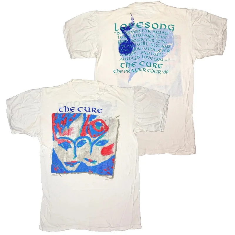 New The Cure Band's Rock-punk Style American Retro Vintage Loose Short-sleeved Pure Cotton Straight-cut T-shirt