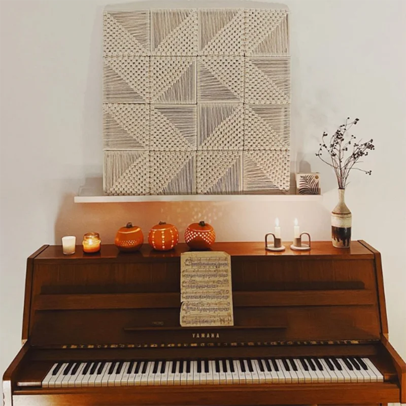 Bohemian Nordic Wooden Frame Cotton Wall Hanging Art-Themed Macrame Geometric Combination Home Decor
