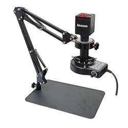 20MP HDMI VGA Black Digital Video Camera Table Foldable Stand With 150X C Mount Lens For Industrial PCB Jewelry Repair