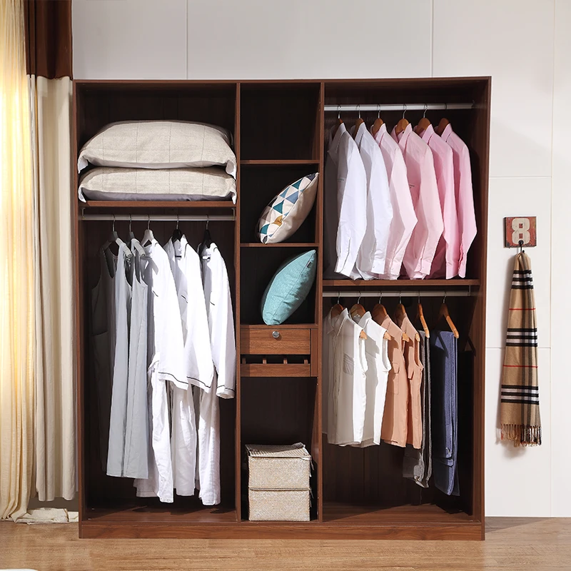 Wooden Clothes Closet Open Closets Wardrobe Comfortable Aesthetic Bedroom Furniture Rack Dressing Room Sliding Door Cabinets