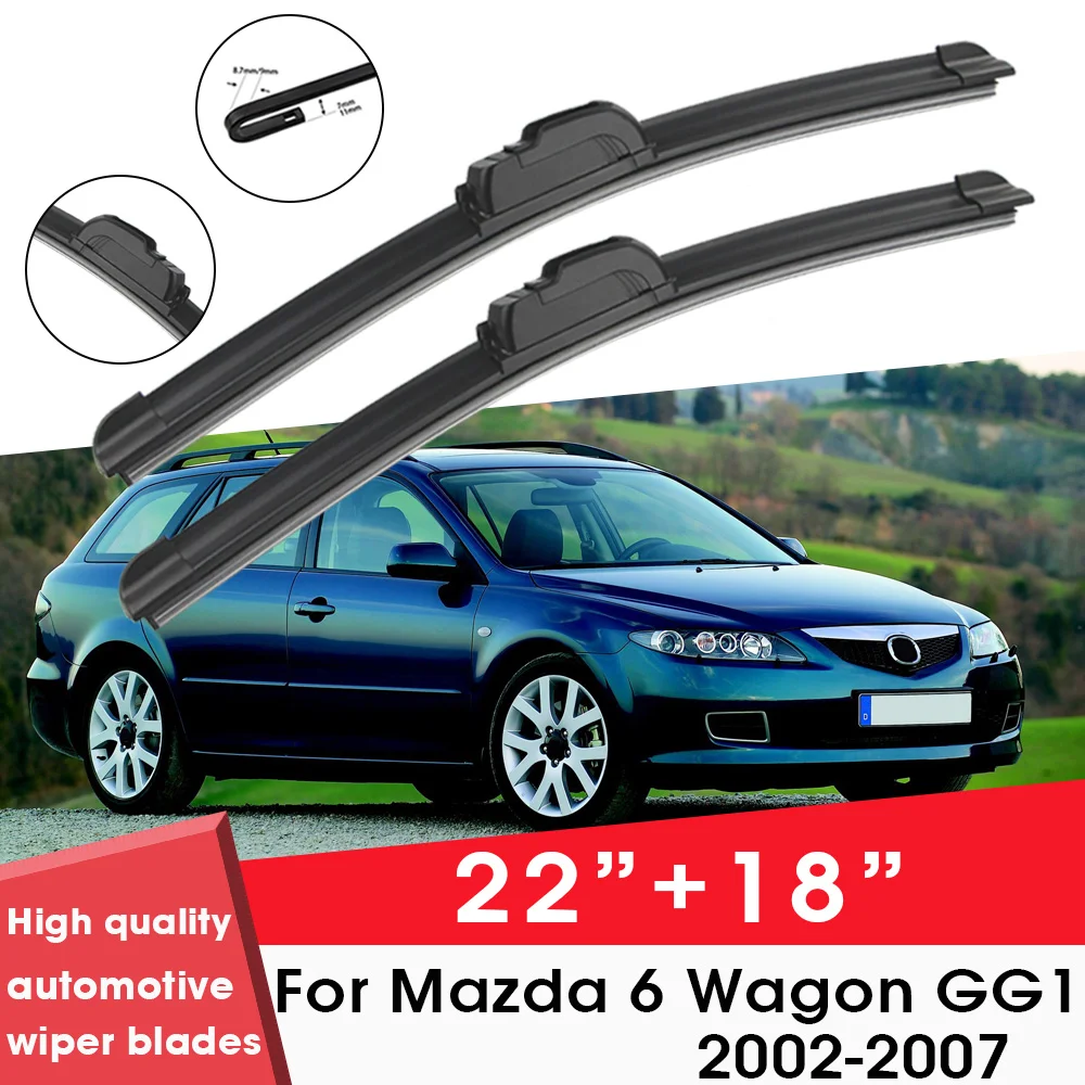 

Car Wiper Blade Blades For Mazda 6 Wagon GG1 2002-2007 22"+18" Windshield Windscreen Clean Rubber Cars Wipers Accessories