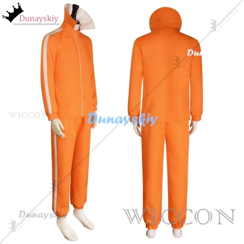 Movie Vector Cosplay Costume Orange Jakect Pant Outfits Set Mushroom-shaped  Wig Halloween Fancy Suit Party Suit