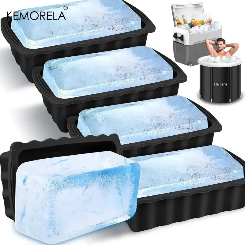 1/3/5PCS Ice Cube Mold Oversized Silicone Ice Crate Efficient Freezing Ice Bath Large Ice Cube Mold Ice Bucket Ice Block Mold
