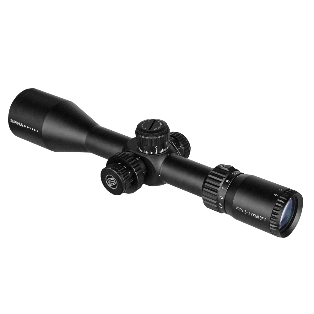 Imagem -03 - Spina Optics hd Hunting Rifle Scope Riflescope Iluminado Vidro Tático Retículo Gravado Vistas Ópticas qd Mount 4.527x50 Ffp