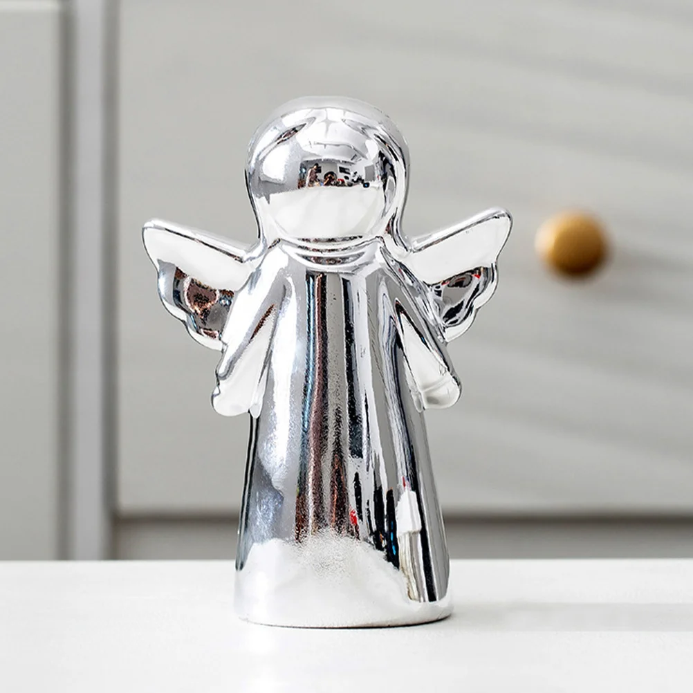 

Ceramic Angel Sculpture Lovely Handcrafted Design Home Garden Decorative Statue for Cabinet Mantel Porch Indoor Outdoor