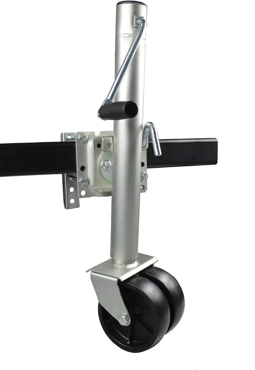 

MaxxHaul 70149 Trailer Jack with Dual Wheels - 26-1/2" to 38" Lift Swing Back - 1500 lbs. Capacity , Grey