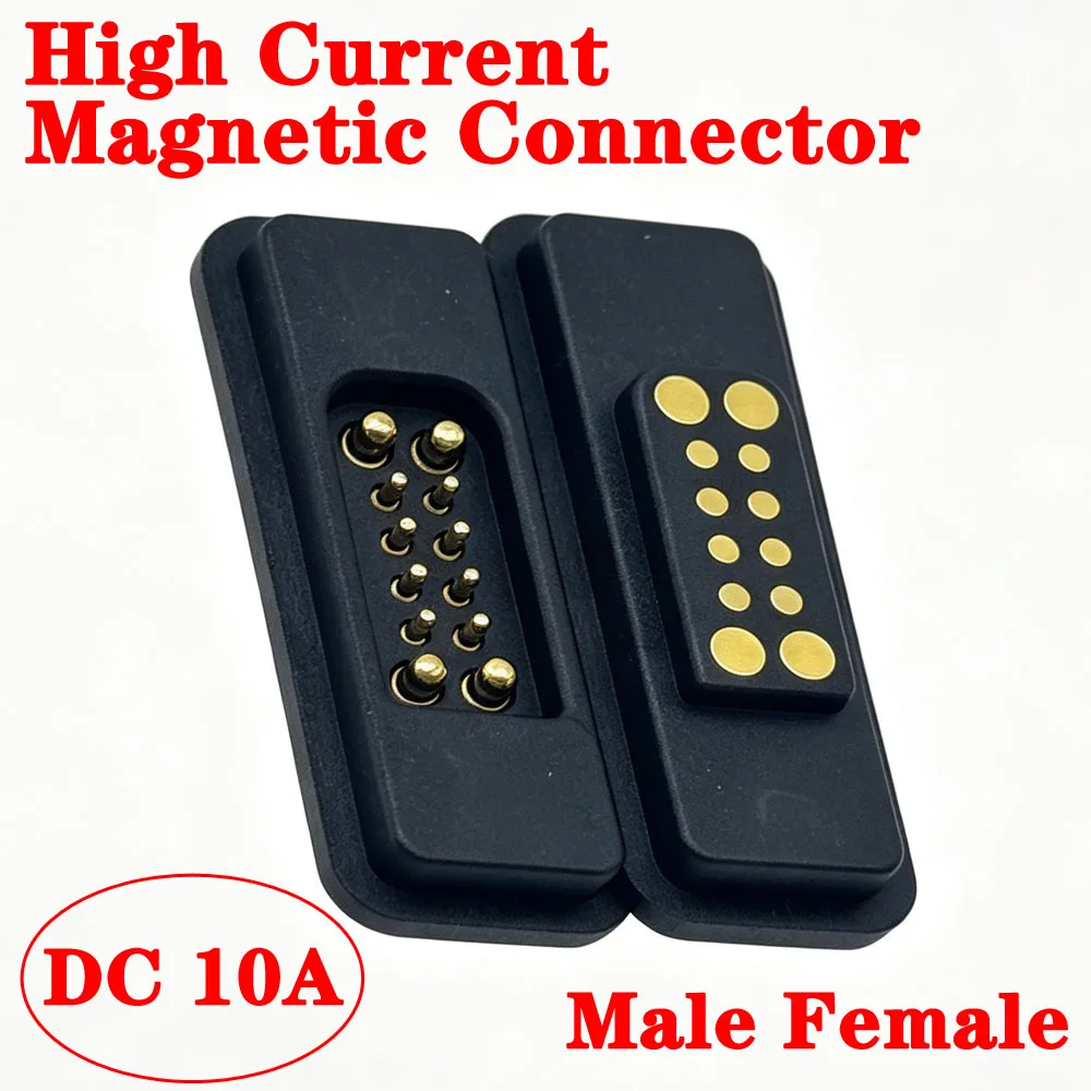 12Pin 10A 36V High Current Waterproof Magnetic Pogo Pin Connector 5A 36V Male Female Spring Loaded DC Power Socket