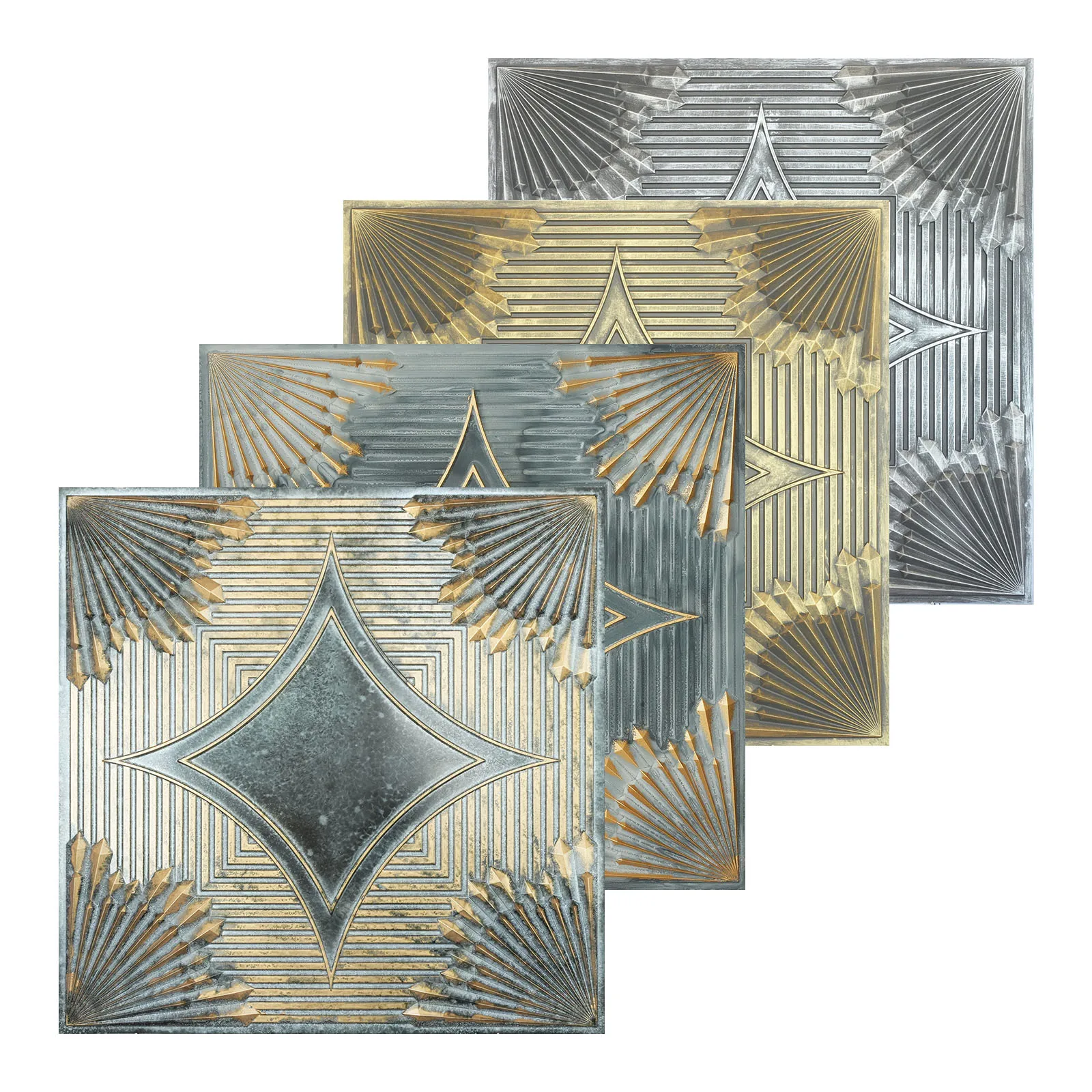 Ancient ceiling tiles Emboss interior wall panel for Nightclub (24