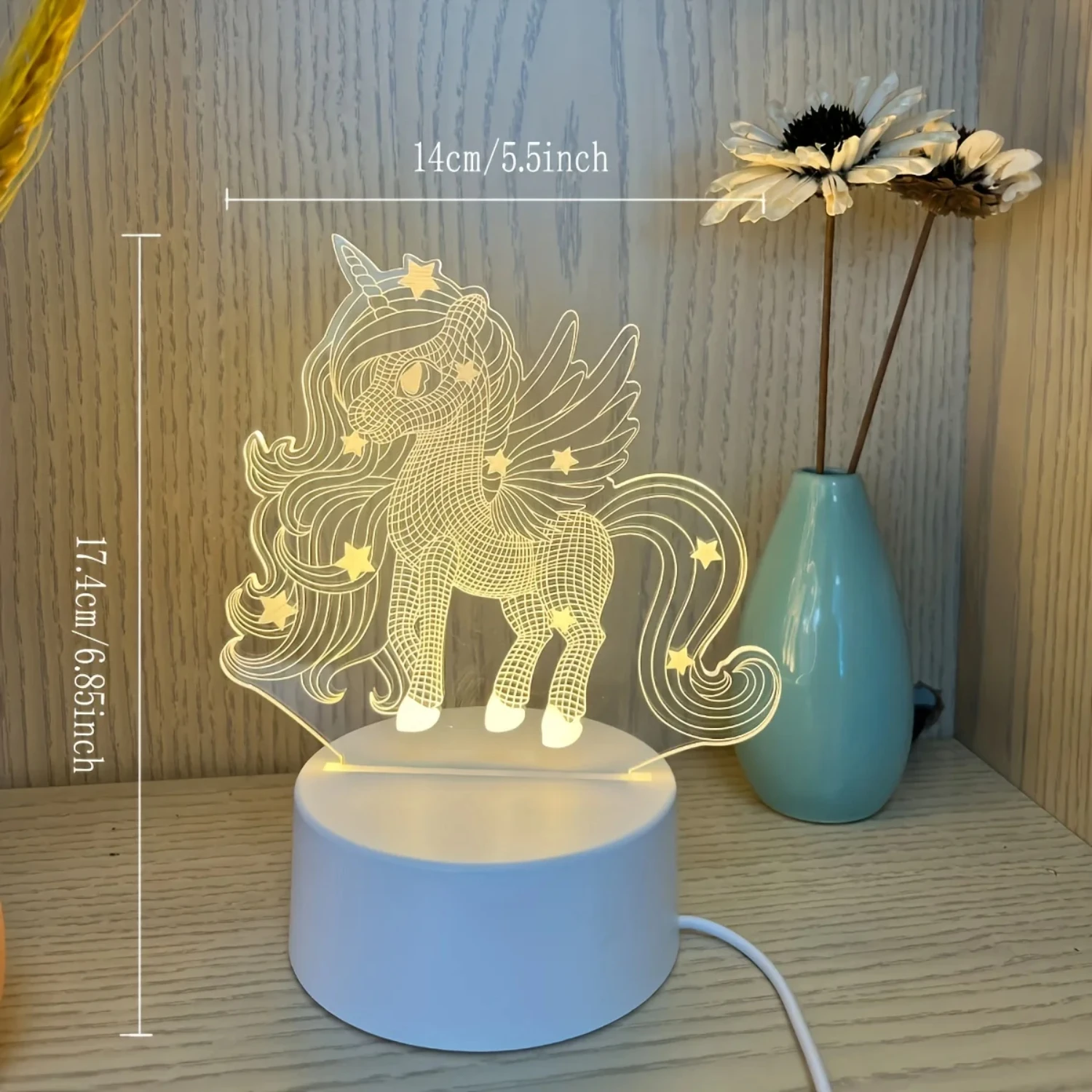 New Beautiful and charming, this adorable 3D pony night light is perfect for kids and horse lovers alike. The stunning remote co