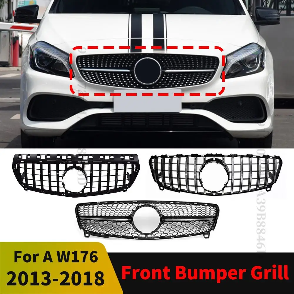 

Front Inlet Bumper Grille Grill GT Diamond Tuning For Mercedes W176 Benz A 2018 2017 2016 2015 2014 2013 A180 A45 A260 A200 Mesh