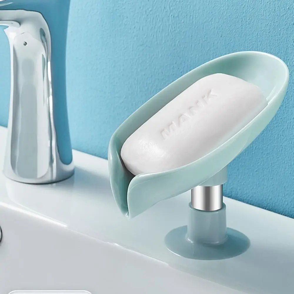 Non-slip Suction Cup Kitchen Supplies Home & Living Soap Dish Sponge Holder Leaf Soap Box Sink Drain Rack