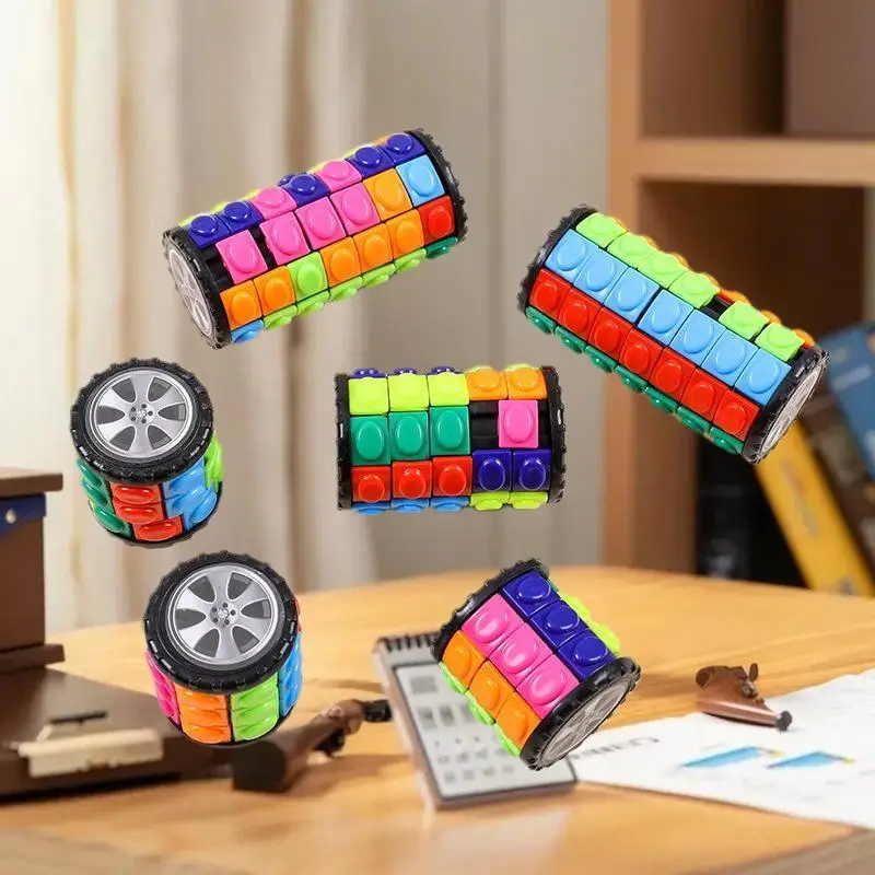 1Pcs Spinning Wheel Develop Wisdom DIY Barrel Puzzle 3D Corn Stack Game 3/5/7 Tiers Cylinder Relaxation Toy