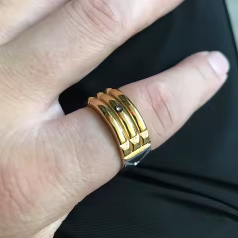 Fashion Seven Blessings Spinning ring stainless steel talisman amulet atlantis ring for women men silver gold two colors