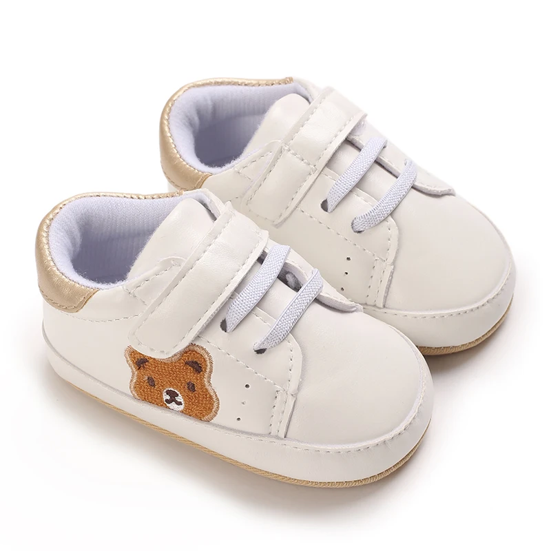 0-18M New Leather Boys and Girls Shoes Cartoon Cute Preschool Rubber Sole Anti slip First Walkers Baby Newborn Moccasins