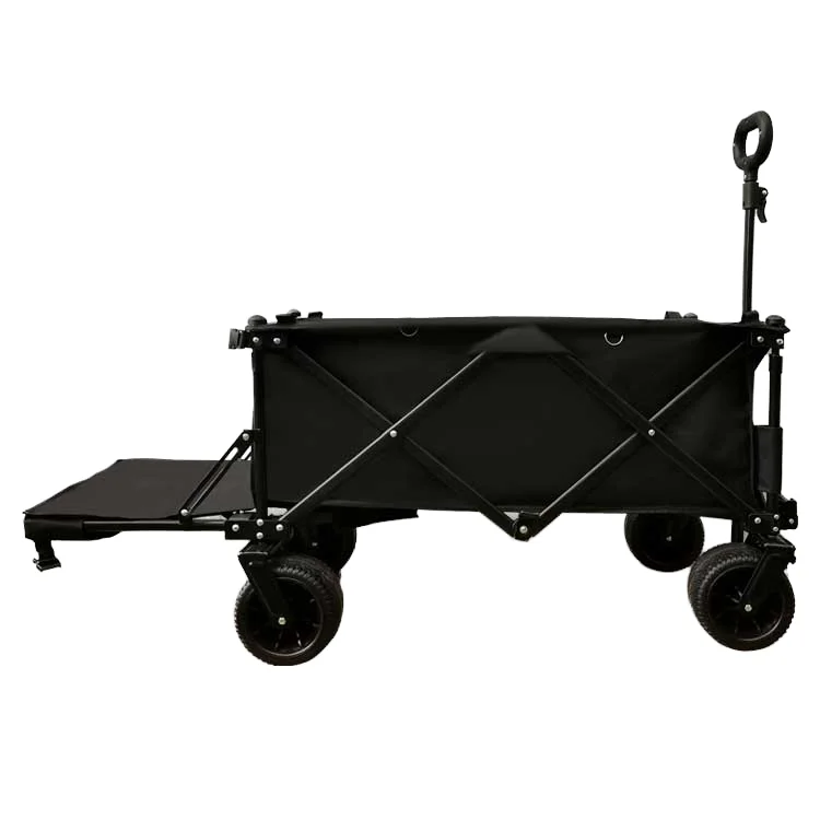 

Portable Stainless Steel Folding Wagon Practical Stall for Outdoor Camping Vehicle Picnic Trolley Shopping OEM Tool Storage