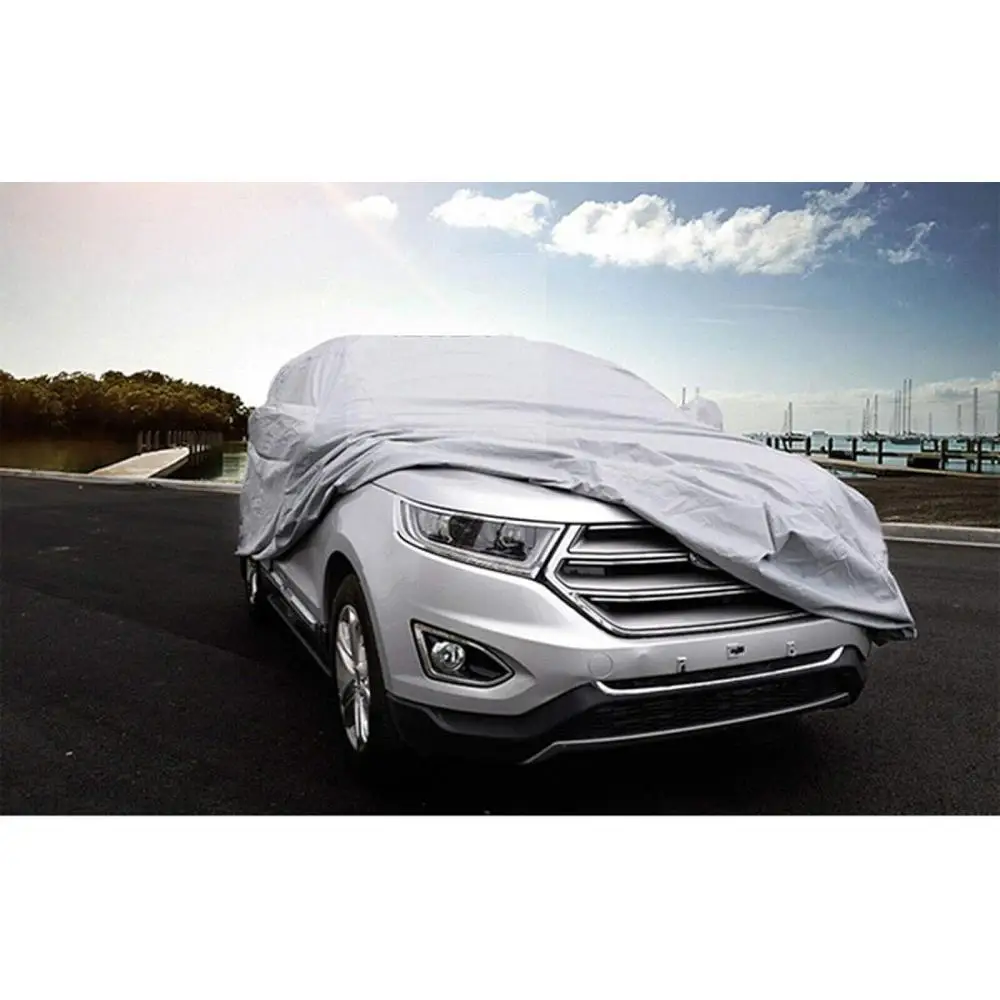 

Universal Waterproof Car Cover for SUV Truck Outdoor Full Protection Rain Snow Sun UV Resistant Silver Grey With Storage Bag