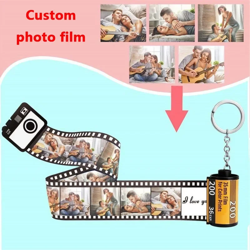 Keychain Customized Gift 10pcs Photos for Girl Memory Film DIY Photo Albums Anniversary Birthday Valentine\'s Day Bag Pendant