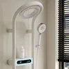 Ensemble de douche mural en laiton blanc et ABS, thermostatique, affichage numérique, pluie 5