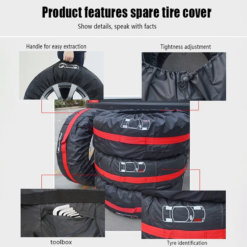 Tire Storage Bags Dustproof Waterproof S/L Universal Car Spare Cover Case Polyester Vehicle Wheel Protector Portable Wheel Bags