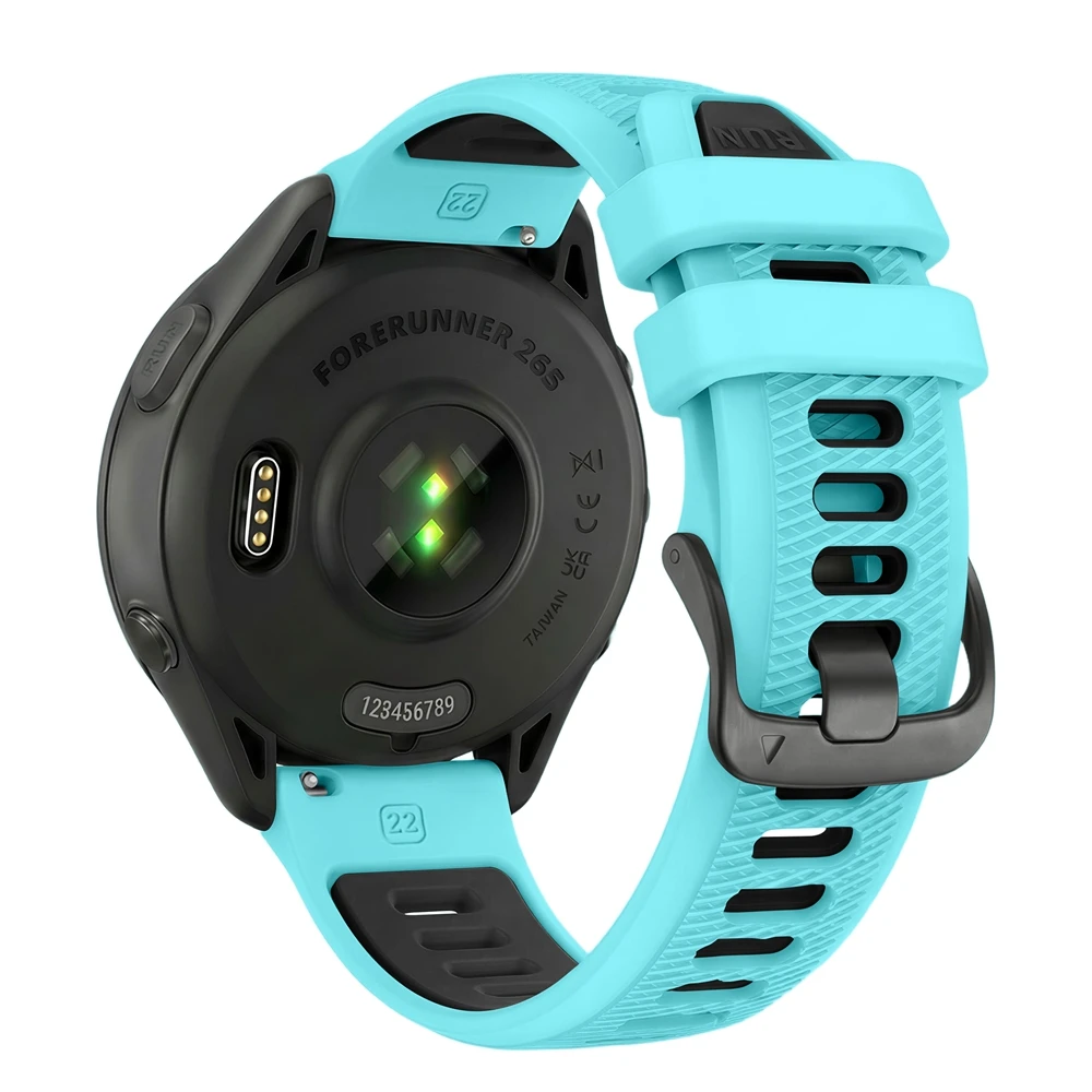 Universelles 22-mm-Sport-Silikonarmband für Garmin Forerunner 265 255 Musikband für Vivoactive 4/Venu 4 45 mm Armband-Uhrenarmband – Detail 24