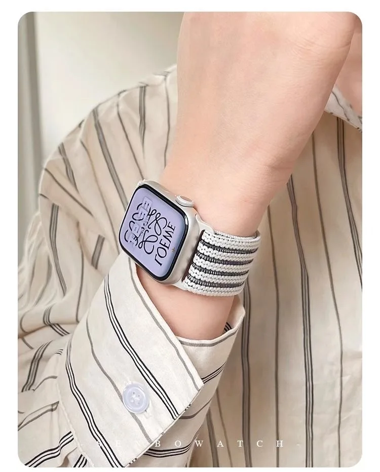 Nylon Loop Straps for Apple watch 10 band 40mm 45mm 44mm 49mm 41mm 42mm Magnetic bracelet iWatch series 9 8 7 6 ultra 2 se