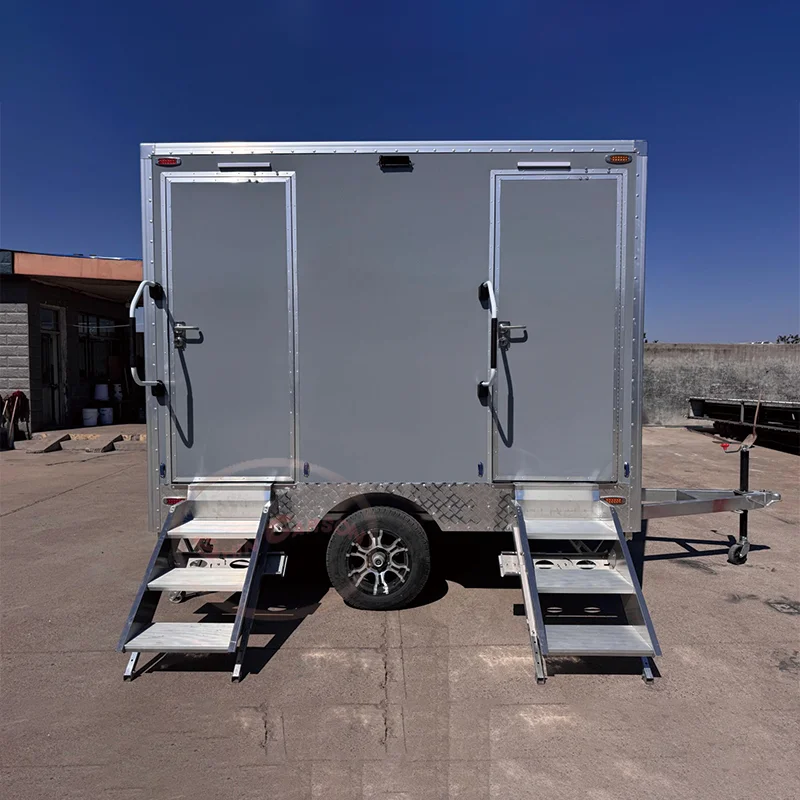 

China Portable Toilet Trailer Custom Trailer Restroom Shower Outdoor Bathroom Toilet Trailer for Sale