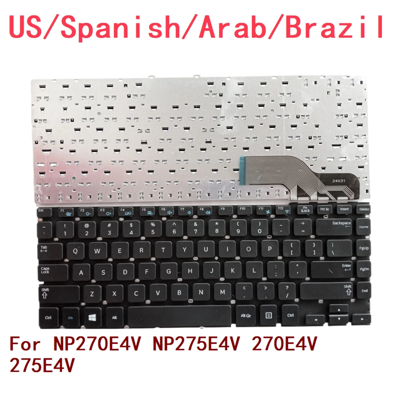 Nowa hiszpańska klawiatura arabska brazylia do laptopa Samsung NP270E4V NP275E4V 270 e4v 275 e4v Notebook