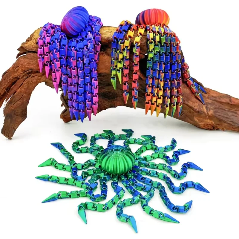 3Dprinted cute octopus Movable Joints Ornament Creative Home office Decoration,festival Party Surprise Decor,Adult Festival Gift