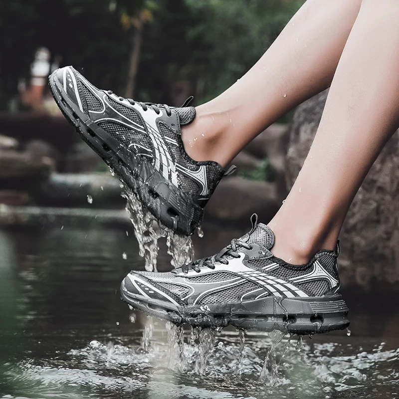 Summer Breathable Hollow Mesh Shoes, Trendy Shoes, River Tracing Quick Drying Beach Mesh Sports Shoes